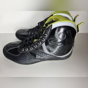 Zumba Fitness High Top Dance Sneakers Black Neon Yellow Women’s Size 8